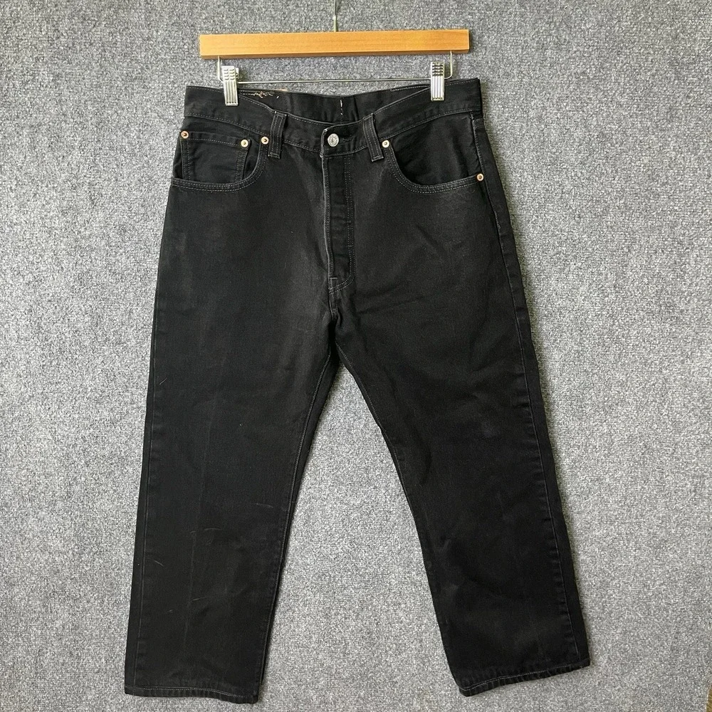 Levi's 501 Original Fit Jeans Men's 34x32 Black Mexico Made Actual 31x25.5